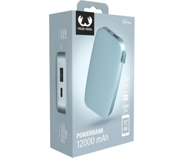 Fresh N Rebel Power Bank 12000 mAh PD Dusky Blue 215331 - 1103374 - zdjęcie 2